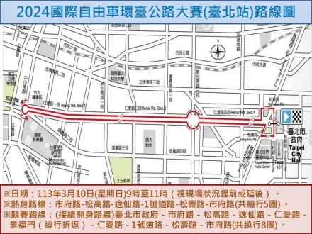 國際自由車環臺公路大賽台北站週日登場　沿線交管資訊看這裡