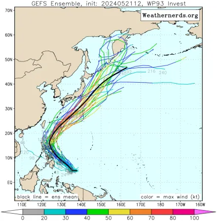 一號颱風「艾維尼」最新生成機率曝！　氣象署公布「未來一周路徑圖」
