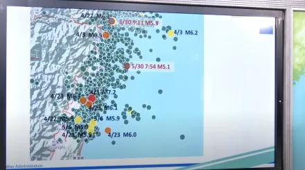 今連兩起「規模5以上地震」　氣象署曝「餘震分布圖」：整個破裂向北邊走