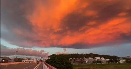 影/天空著火了？台東驚現「火燒雲」奇景！未來一周都有機會見