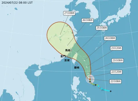 凱米衝著台灣來「挾強風豪雨」中部以北剉咧等！陸警估明下午發布