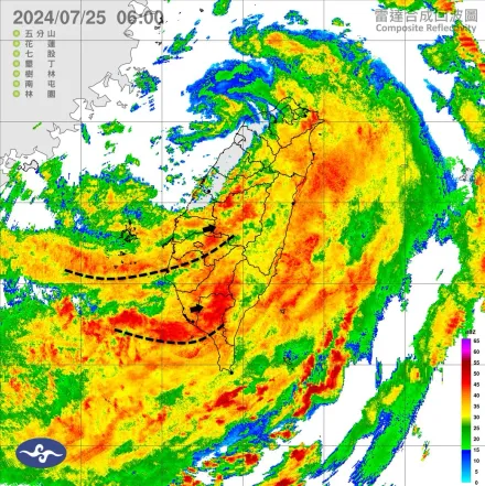 凱米颱風翻越雪山山脈！中南部重頭戲今日才要開始　「致災雙颱」結構出現了