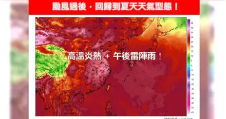 回歸夏天！專家曝「颱風生成機率」　高溫炎熱+午後雷雨