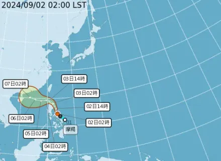 摩羯預估轉中颱！對台影響、預測路徑曝　9/3晚間變天有雨