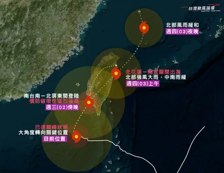 強颱山陀兒欲走還留！巔峰期長達18小時　今日轉向位置是關鍵