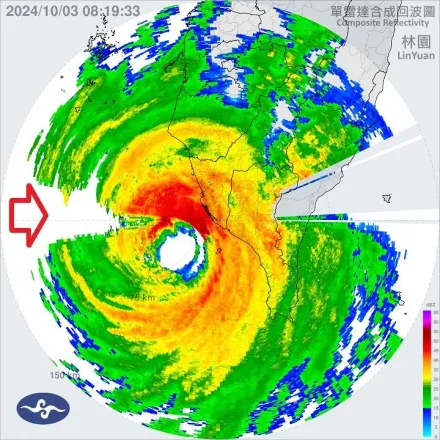 快訊/山陀兒雷達圖「有一片空白」　鄭明典：雨滴太密實…要小心！