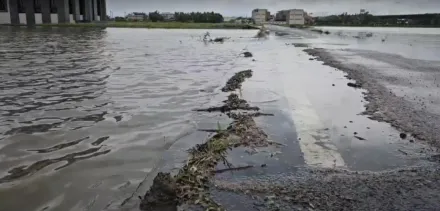 山陀兒肆虐！宜蘭壯圍汪洋一片　農田道路融為一體