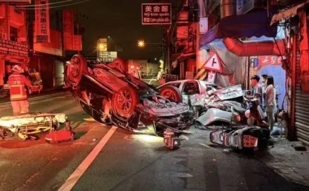 快訊/賠慘了！台中男開到睡著撞8車　烏龜翻險喪命「酒測超標」