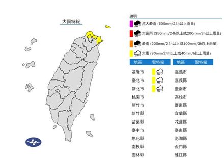 快訊/秋天氣候難捉摸！「3縣市」大雨特報　一路炸下到明晨