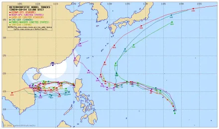 康芮恐「西衝直撲台」成穿心颱　各國最新預測路徑出爐