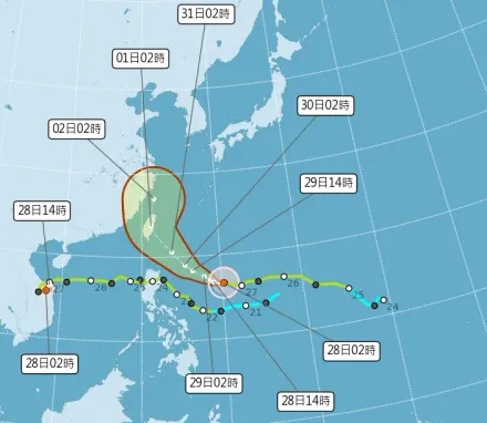 康芮颱風恐登陸「穿越台灣再北上」　10/31、11/1風雨最強