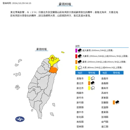 一早就有感！4縣市豪、大雨特報　北部烏雲密佈雨直直落