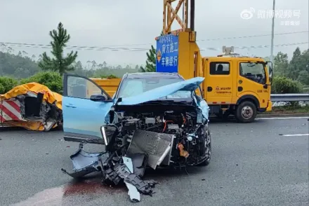 劉樂妍車禍！豪車「撞成廢鐵」　脫困開心大喊：感謝中國製造