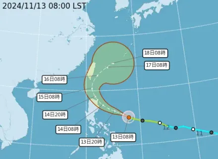 「颱風假」更近了！中颱天兔估明發陸警　花東恆春半島雨彈下到發紅