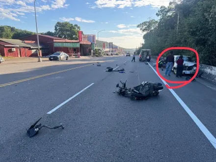 影/台13線轎車失控跨2車道逆撞機車！苗栗女騎士遭噴飛慘死