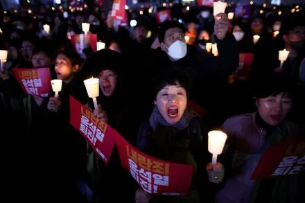 南韓今晚各地舉行大規模「燭光集會」 憤怒群眾高喊尹錫悅下台