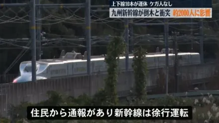 日本新幹線撞上倒木停駛　所幸350名乘客均未受傷