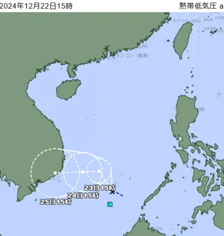 帕布颱風估24小時內生成　日氣象廳預測12/23達巔峰登陸越南