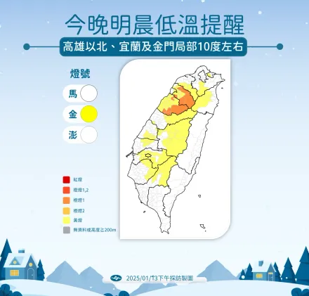 1/14晚冷氣團再來！竹苗地區低溫探6度　全台連2天有雨