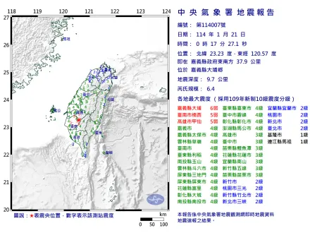 嘉義6.4強震和61年前強震爆驚人巧合！　震央竟完全重疊