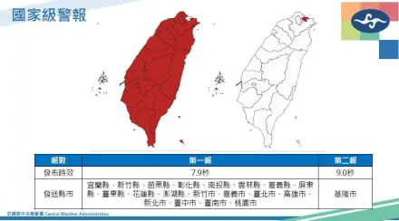 嘉義強震「全台收國家級警報」　氣象署：北部1分鐘才有感