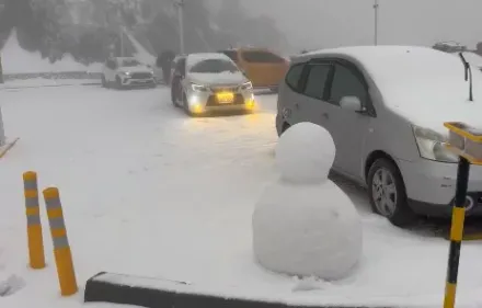 雪人現身！合歡山、雪山「早晨被白雪覆蓋」　積雪達6cm