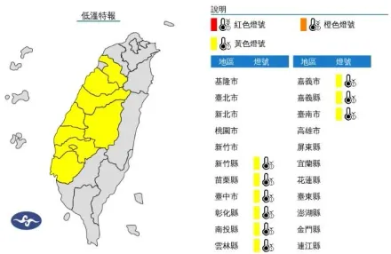 輻射冷卻影響！9縣市低溫特報　一路凍到明天