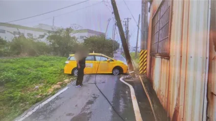 計程車自撞電線桿！桃園八德4戶短暫停電