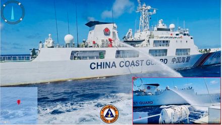 菲律賓控補給船遭大陸海警隊「發射水砲」　阻撓船隻靠近仁愛礁