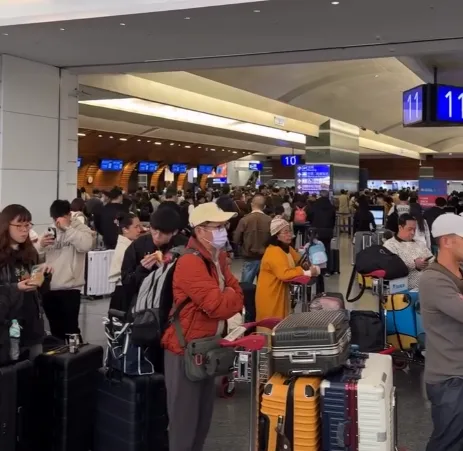 桃機統計,14日出入境總人次16萬9395人次創新高紀錄。(圖/Threads@heard_travel授權提供)