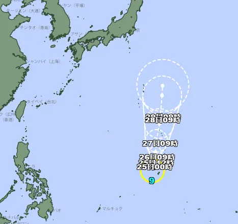 柯羅莎颱風生成。（圖／翻攝自日本氣象廳）