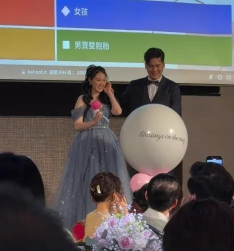 張晏塵在婚禮上同時舉辦寶寶性別趴。（圖／翻攝IG clairechang1212）