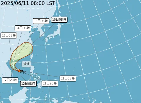 中央氣象署公布最新路徑。（圖／中央氣象署）