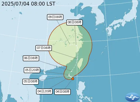 熱帶性低氣壓TD06路徑潛勢預報。（圖／中央氣象署）