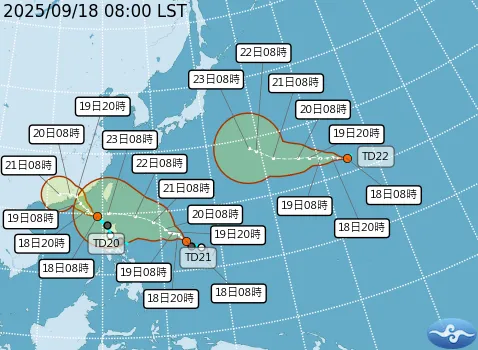 準「樺加沙」颱風預計下周將以中度颱風等級接近台灣,暴風圈有機會觸陸。(圖/氣象署)