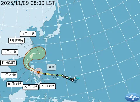 鳳凰颱風預測路徑。(圖/中央氣象署)