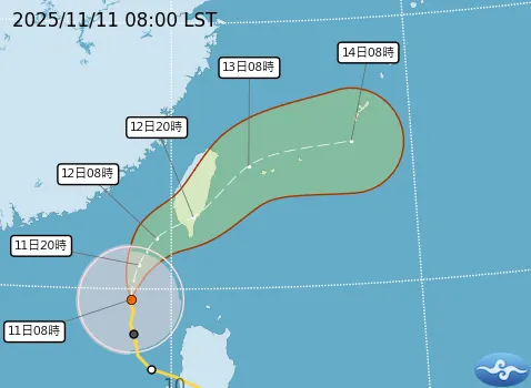 鳳凰颱風減弱成輕颱。（圖／中央氣象署）