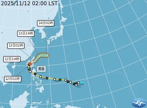 鳳凰颱風預測路徑。(圖/中央氣象署)