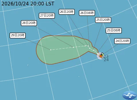 輕度颱風「煙花」。(圖/氣象署)