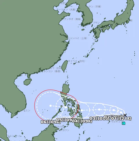 準颱「海鷗」預測路徑曝光。（圖／翻攝日本氣象廳）