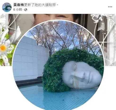 S媽15日上傳了1張側躺的白色雕塑人像。（圖／翻攝自S媽臉書）