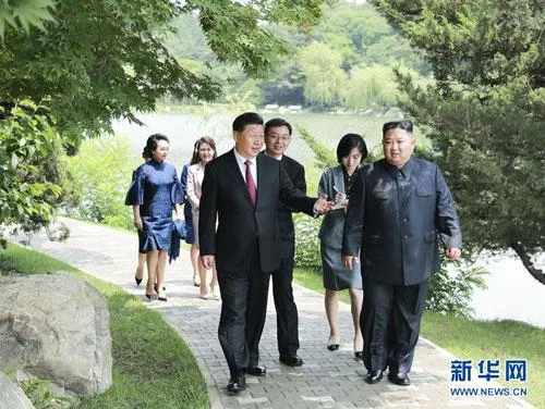 2019年6月,習近平在北韓錦繡山迎賓館會晤金正恩。(圖/翻攝大陸外交部)