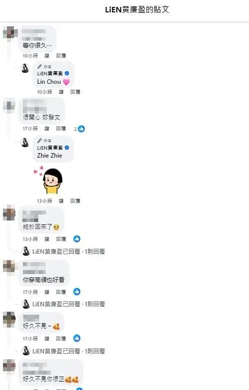 網友回覆黃廉盈的貼文。（圖／翻攝自黃廉盈臉書）