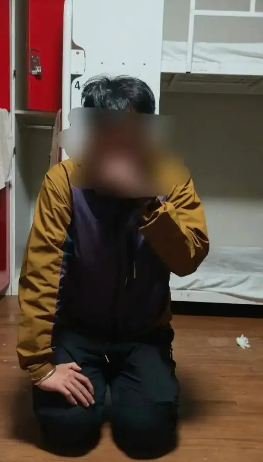 張女士報警後涉事日籍男子下跪道歉。(圖/翻攝九派新聞)