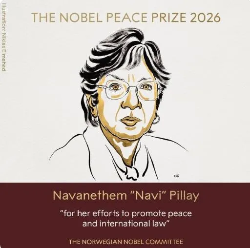 諾貝爾和平獎由南非法官皮萊獲獎。（圖／翻攝自X＠NobelPrize）