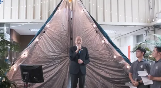 韓國瑜出席保六總隊第一大隊立法院中隊舉辦的中秋聯誼晚會。（圖／翻攝韓國瑜臉書）