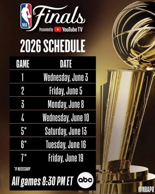 NBA總冠軍賽調整賽程。（圖／翻攝自社群平台X）