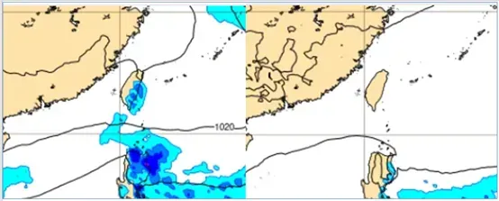 最新歐洲模式模擬23日20時地面氣壓及降水圖顯示，大陸高壓籠罩，各地晴朗無雲。（圖／翻攝自洩天機教室）
