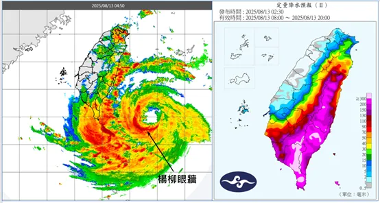 氣象專家吳德榮示警，登陸點附近勢必遭遇颱風眼16級以上「毀壞性」的強陣風，應加強戒備。（圖／翻攝自「洩天機教室」）