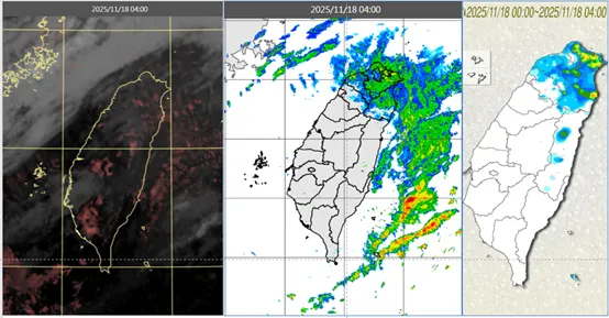 北部、東北部已有明顯降雨（右圖）。（圖／翻攝自「洩天機教室」專欄）